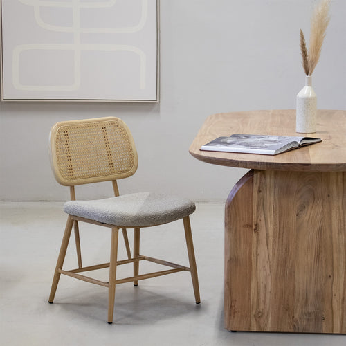 Giga Meubel Eetkamerstoel Nienke - Beige Stof - Zithoogte 49cm - Set van 2 - vtwonen shop