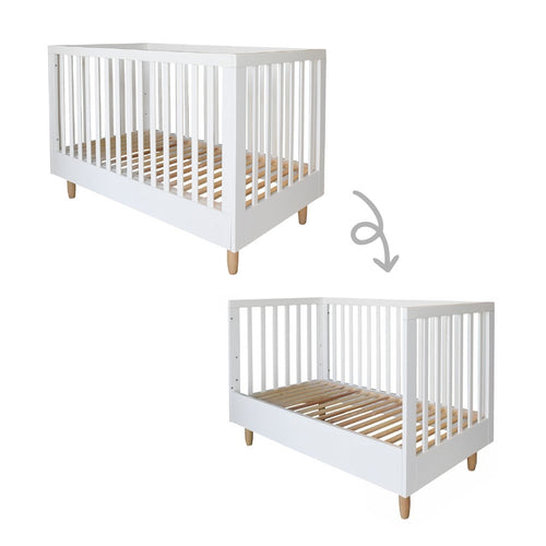 Petite Amélie ® Ledikant - Babybed wit 70x140 cm - meegroeibed 0 - 6 jaar - groeid met je kind mee - vtwonen shop