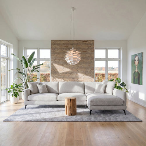 Furnhouse chaise longue bank rechts Maggie - Grijs - Stof - 95x290x90