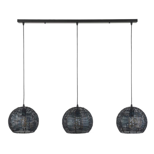 Giga Meubel Hanglamp Armor Half Rond - Zwart - 3-Lichts - 128x30x150cm - vtwonen shop