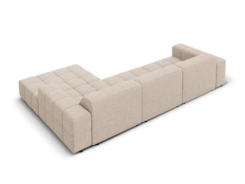 Cosmopolitan Design rechter hoekbank Chicago 4-zits, chenille beige - 167x294x78cm