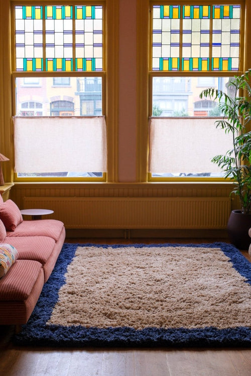 Interieur05 vloerkleed Pilo - hoogpolig - beige/blauw - 240 x 340 cm - vtwonen shop