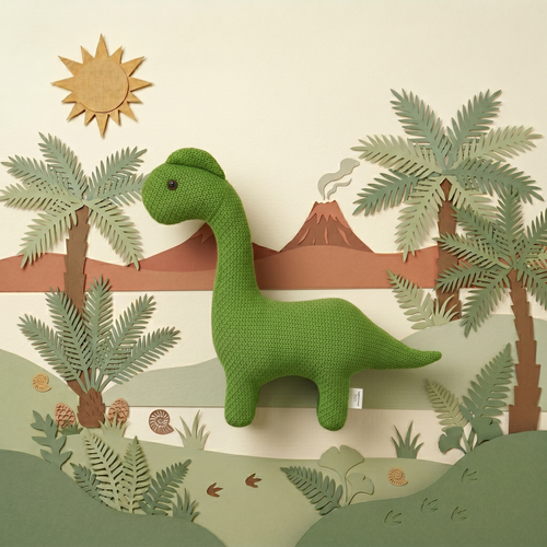 Pintado & Lacado knuffeldier Dinosaur - groente - 32 cm