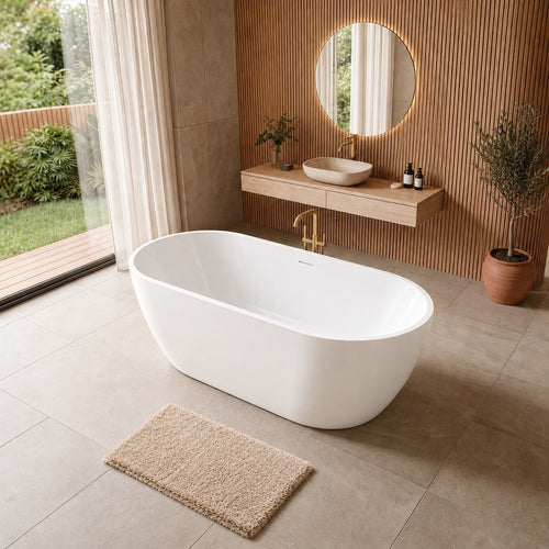 Badplaats Ligbad Bahia 170 x 75 x 58 cm – Vrijstaand Bad – Hoogglans wit