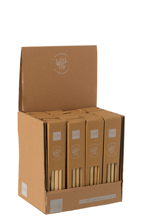 J-Line rietje - bamboe - naturel - 4 dozen van 8 stuks