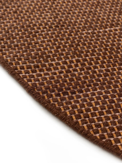 benuta wollen vloerkleed Rocco - bruin - ø 150 cm