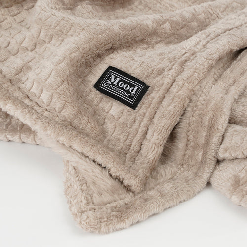 In The Mood Collection Joanne Fleece Plaid - L180 x B130 cm - Polyester - Beige