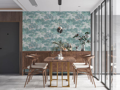 Livingwalls behang bloemmotief meerkleurig, groen, wit, oranje en blauw - 53 cm x 10.05 m - AS-391733 - vtwonen shop