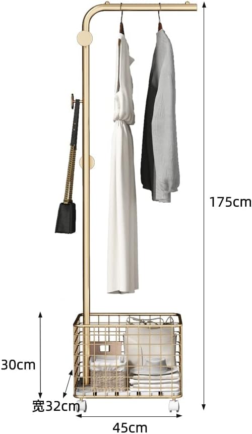 Furnilux Metalen Kapstok met Opbergmand - 45x32x175cm