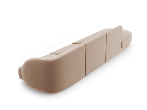 Micadoni - Linker bank "Miley" 4 zitplaatsen, flueel, cappuccino - 90x323x70cm