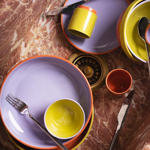 Ona - Kom 9xH5cm groen/paars Duo - Set van 4 - vtwonen shop