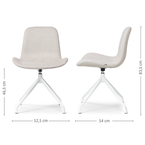 Nolon Nola-Fé Eetkamerstoel Beige - Draaibaar Wit Onderstel - vtwonen shop