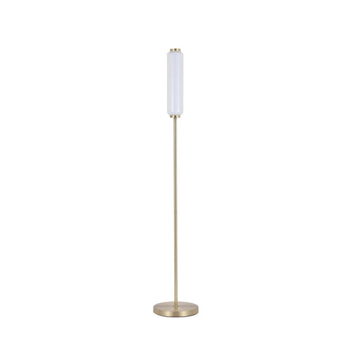 Searchlight Mod LED-vloerlamp, satijnen messing metaal, opaal acryl en helder