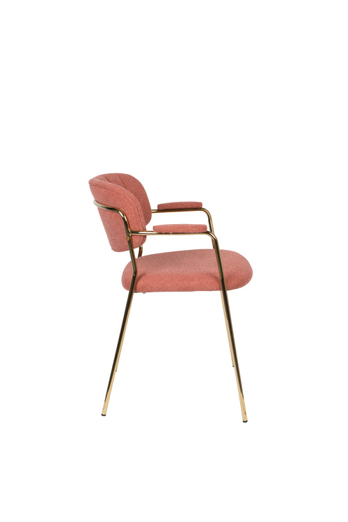 Housecraft Living Jolien Eetkamerstoelen armleuning Goud/Roze - Set van 2 - vtwonen shop