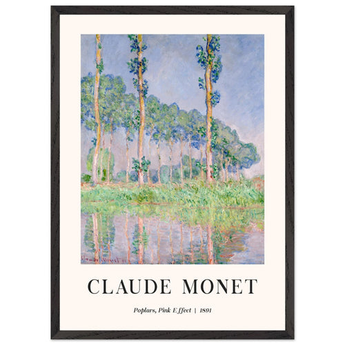Artfulprints Poster met Lijst Claude Monet - Poplars, pink effect   - 50x70 cm - Meerkleurig
