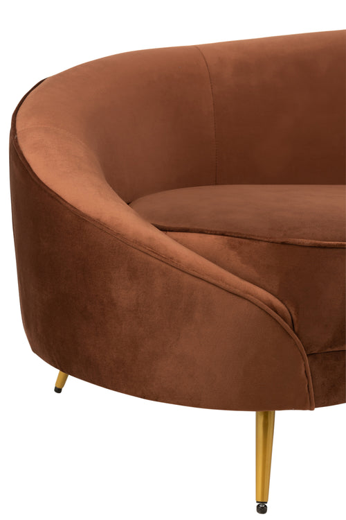 J-Line sofa Elisabeth - textiel/metaal - bruin