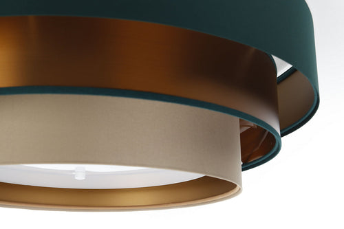 bpskoncept Plafondlamp Triniti - flessengroen satijn - koper - Ø 60 cm