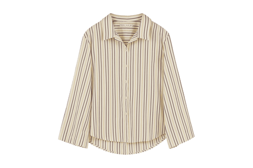 noo.ma Tala pyjamashirt - gestreept, 100% biologisch katoen, Yellow, XL/XXL