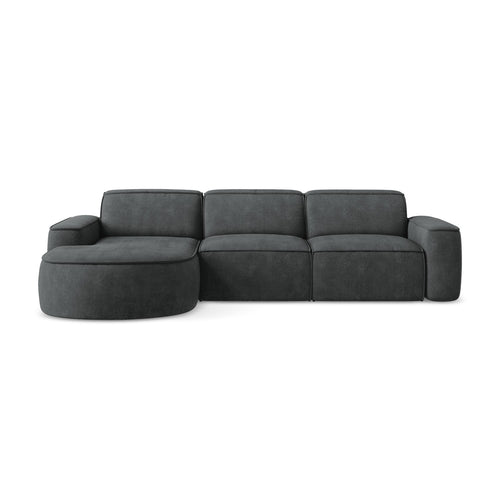 LaMiaSofa hoekbank links Melissa - chenille stof - donkergrijs - 284x166x70