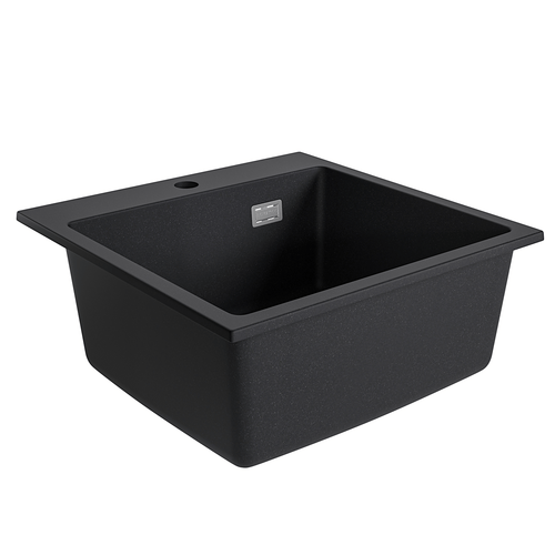 LOMAZOO spoelbak Alonso - opbouw - graniet - zwart - 45 x 45 cm