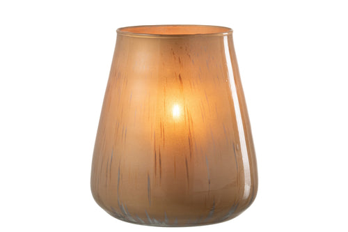 J-Line windlicht Antiek - glas - bruin - large