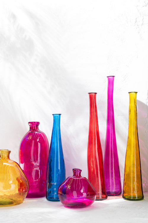J-Line vaas Laura - glas - oker - large - Ø 45 cm