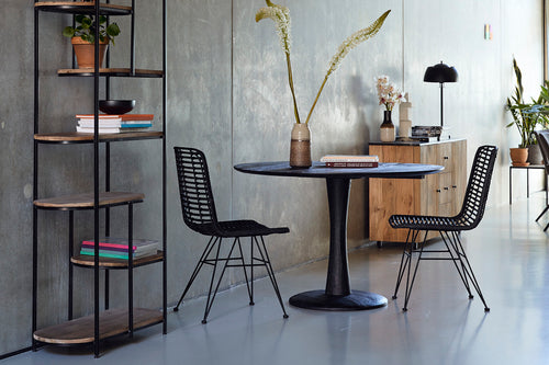 Brix eetkamertafel Vivian - 120cm - mangohout - zwart - vtwonen shop