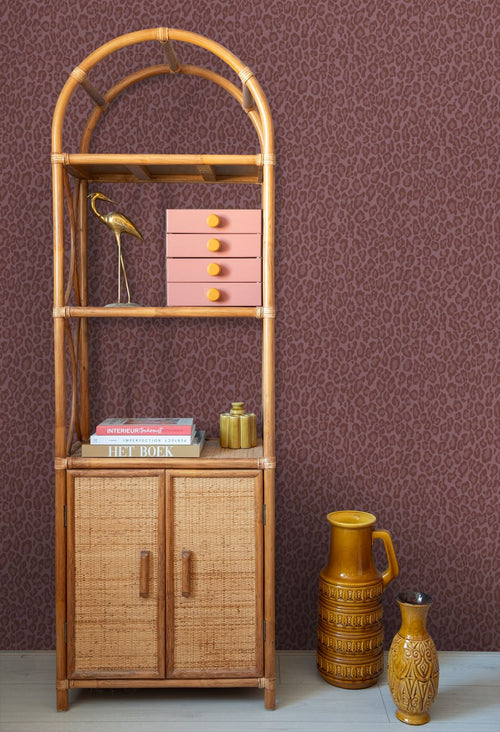 ESTAhome behang panterprint mauve paars - 50 x 900 cm - 132206