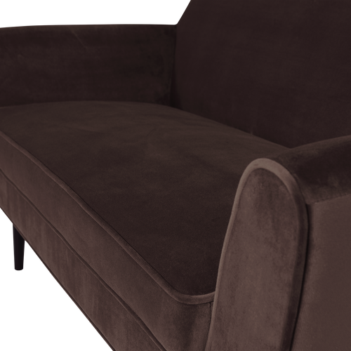 WOOOD bank 150 cm Rocco - Velvet - Donkerbruin - 75x150x82