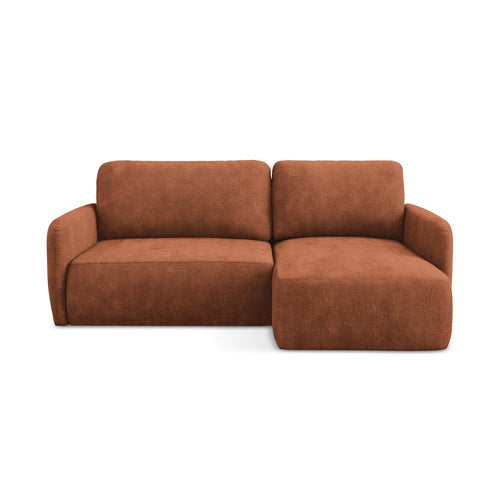 LaMiaSofa hoekbank rechts Corle - chenille stof - terracotta - 207x148x86
