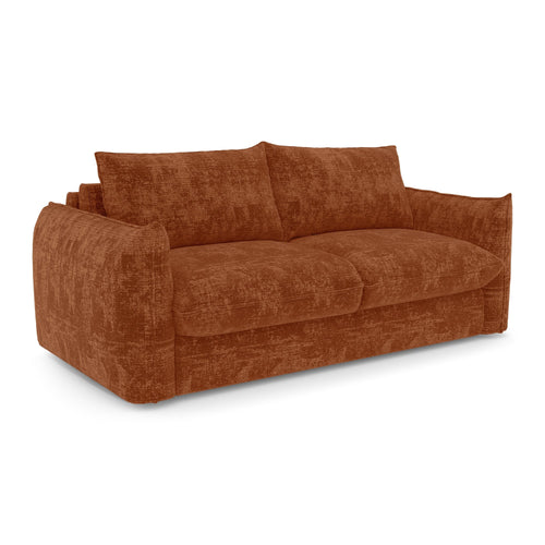 Premium Interiors - Snel uitklapbare slaapbank ICON - gewaafd fluweel terracotta 208cm
