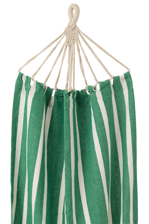 J-Line hangmat Strepen - katoen/polyester - donkergroen/wit - vtwonen shop