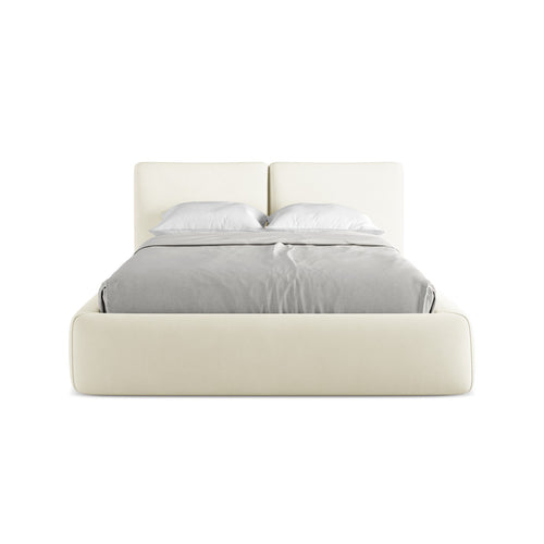 LaMiaSofa Bed met opbergruimte Milano - chenille stof - beige - 160x228x82