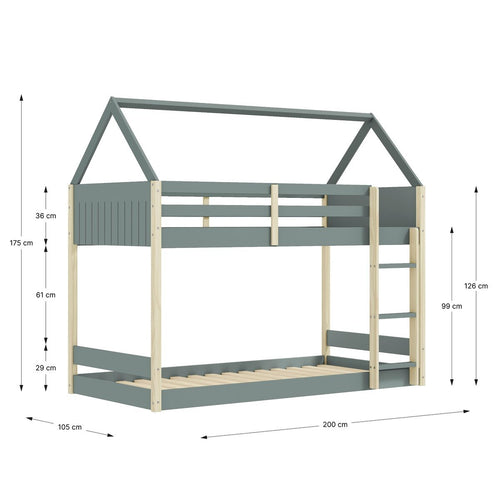 Calicosy - OSCAR Bed - Groen - 200x104,7x174,9 cm