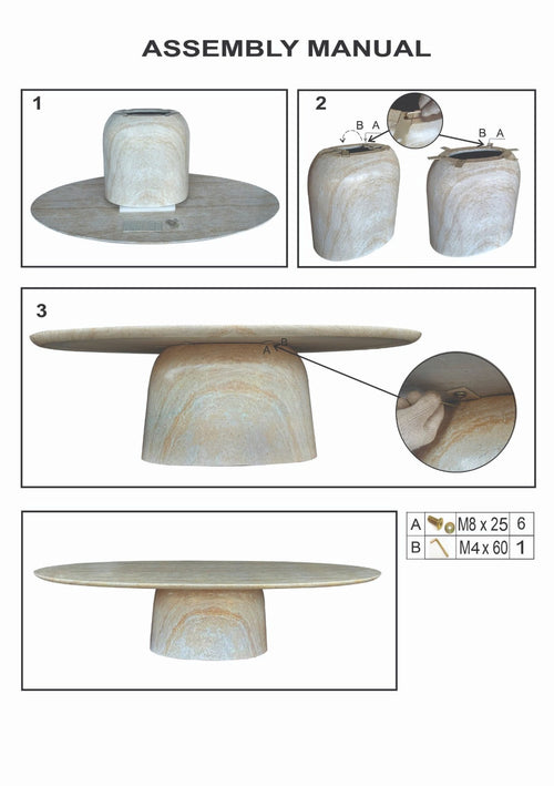 Giga Meubel Tuintafel Myrna - Ovaal - Wit Betonlook - 200x110x74cm - vtwonen shop