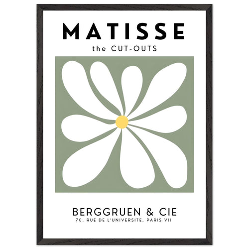 Artfulprints Poster met Lijst Matisse – Floral motion   - 50x70 cm - Grijs