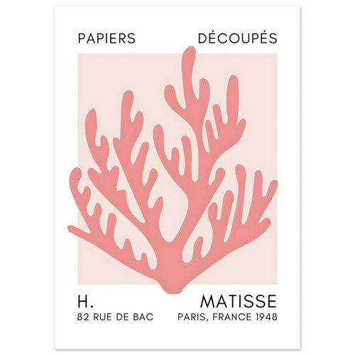 Artfulprints  Matisse – Coral harmony taupe   poster 50x70 cm