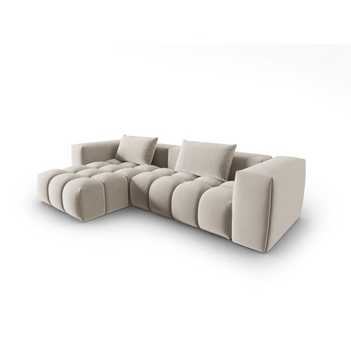 Cosmopolitan Design - Modulaire hoekbank links Verona 3-zits, flueel ecru - 145x260x70cm