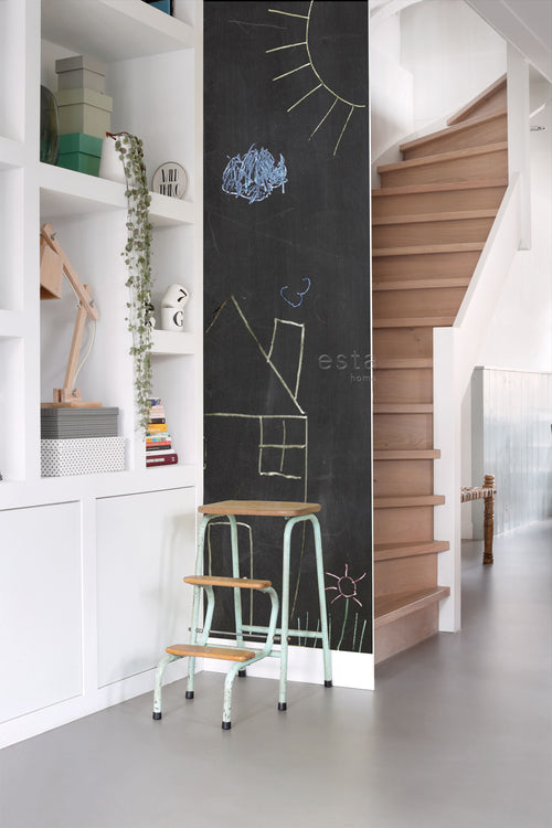 ESTAhome krijtbord behang  zwart - 53 x 560 cm - 155004