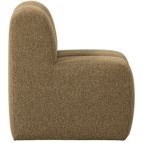 WOOOD eetbankje 84cm met rugleuning Mojo - Bouclé - Geel/Bruin Melange - vtwonen shop