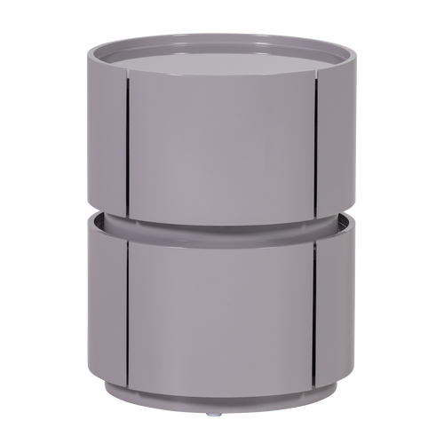 WOOOD nachtkastje Lunex - Hout - Hoogglans Lichtgrijs - 50x40x40