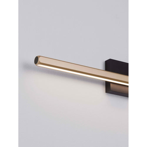 Nova Luce LIOS Geïntegreerde LED-wandlamp in champagnegoud, matzwart, 8W 268lm, IP54, 3000K