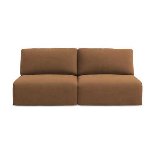LaMiaSofa 3-zits slaapbank Ostia - textuurstof - terracotta - 216x102x79