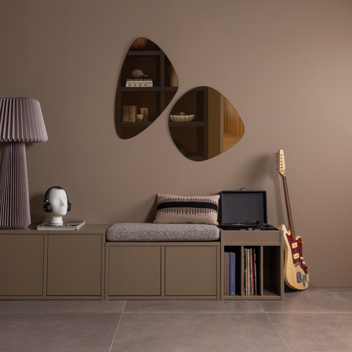 WOOOD platenkast Turner - Grenen - Mud - 47x44x44 - vtwonen shop