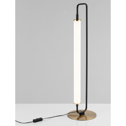 Nova Luce WETRO Geïntegreerde LED-tafellamp, matzwart, gouden LED, 20W, 1359lm, 3000K, aan/uit-schakelaar.