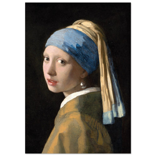 Artfulprints Poster met Lijst Johannes Vermeer - Meisje met de parel   - 50x70 cm - Meerkleurig