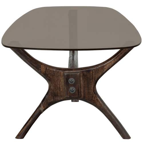 WOOOD salontafel Flash - Glas/Hout - Walnoot - 42x110x60 - vtwonen shop