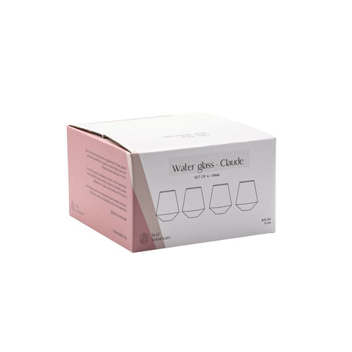 Brût Homeware Water glazen roze, set van 4.  Extra roze karaf voor € 4,95