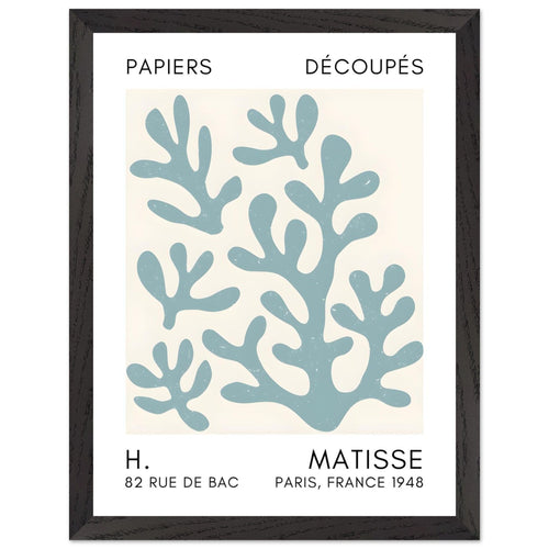 Artfulprints Poster met Lijst Matisse – Coral shadows turquoise   - 30x40 cm - Turquoise