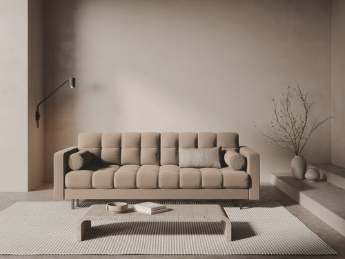 Cosmopolitan Design Slaapbank met opbergdoos Bali 3-zits, structurele stof beige - 84x222x105cm
